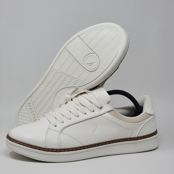 Nautica Other - Nautica Turvo Mens Sneakers Size 11 Cream Ivory Lace Up Casual Comfort Shoes New